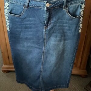 Be Girl denim skirt with embroidered detail